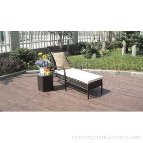 Wicker Rattan Sun Lounger , Lounge Chair Set For Patio / Ba